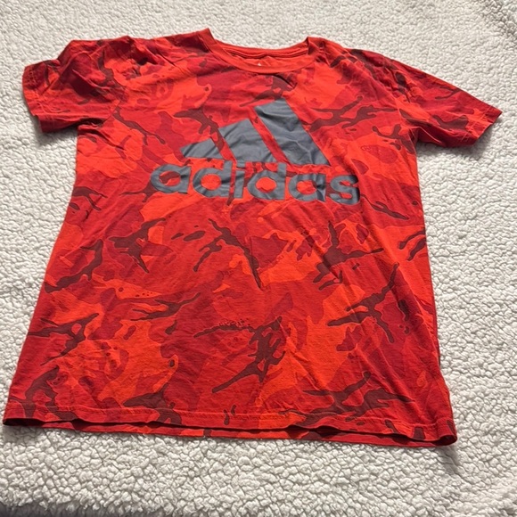 adidas Other - Adidas Red and Gray Short Sleeve Tee with Graphic Design